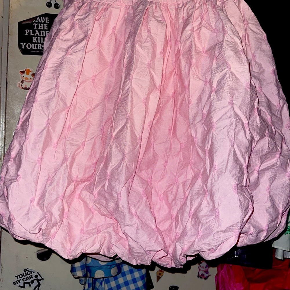 NWT English Factory Ballet Puff/Balloon Mini dress! Pink with texture! - Picture 3 of 9
